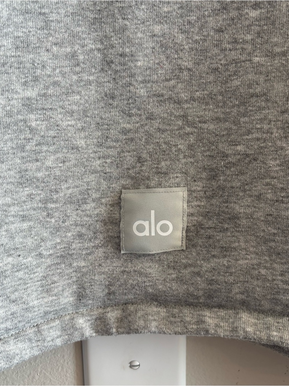 ALO Yoga Small Cropped Serenity Coverup Fleece Sweatshirt Top Ribbed Neck Gray - Picture 7 of 14